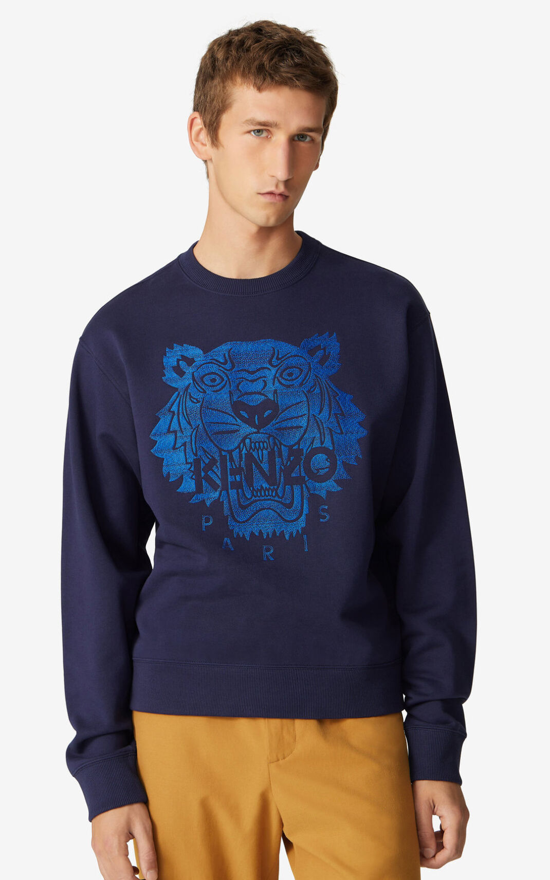 Kenzo Tiger Sweatshirt Navy Blue For Mens 0352TUADH